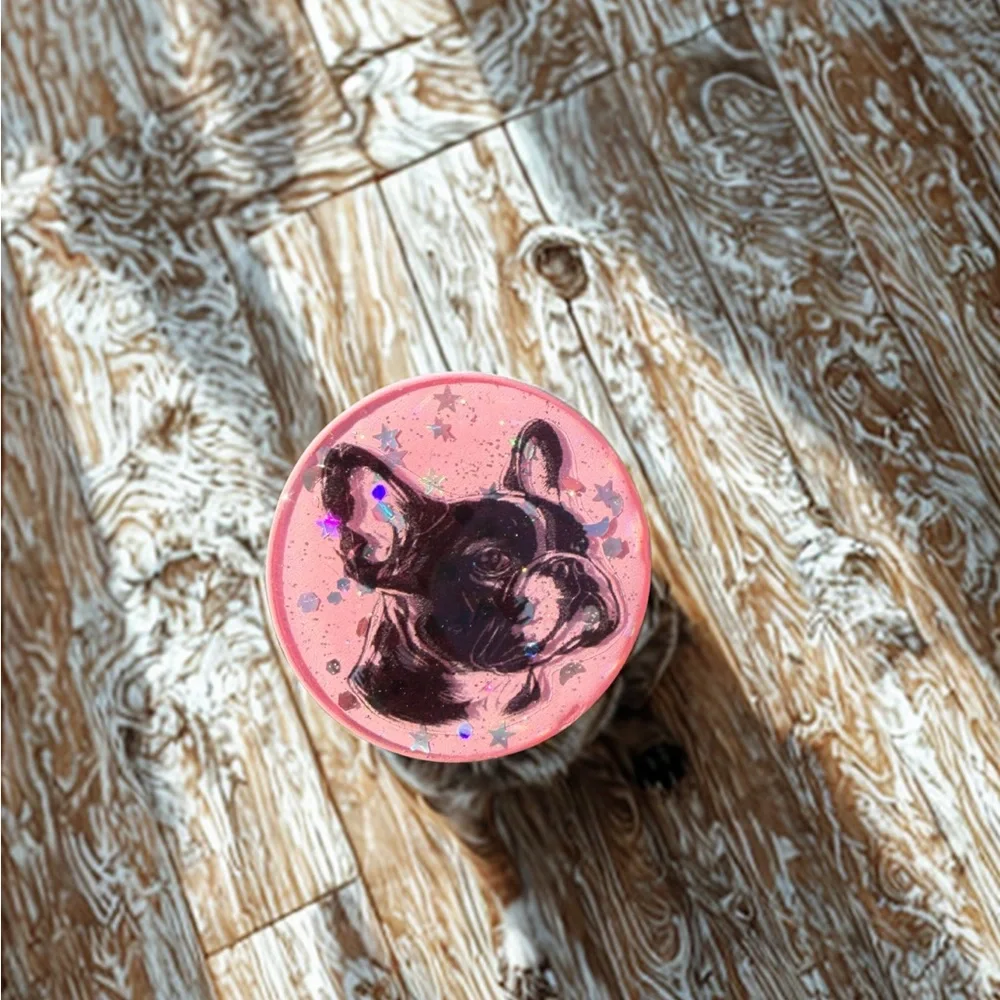 Pink French Bulldog Phone Holder